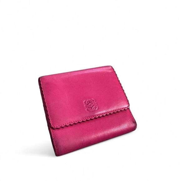 Loewe Handbags - Vintage Magenta Loewe Trifold Anagram Wallet
